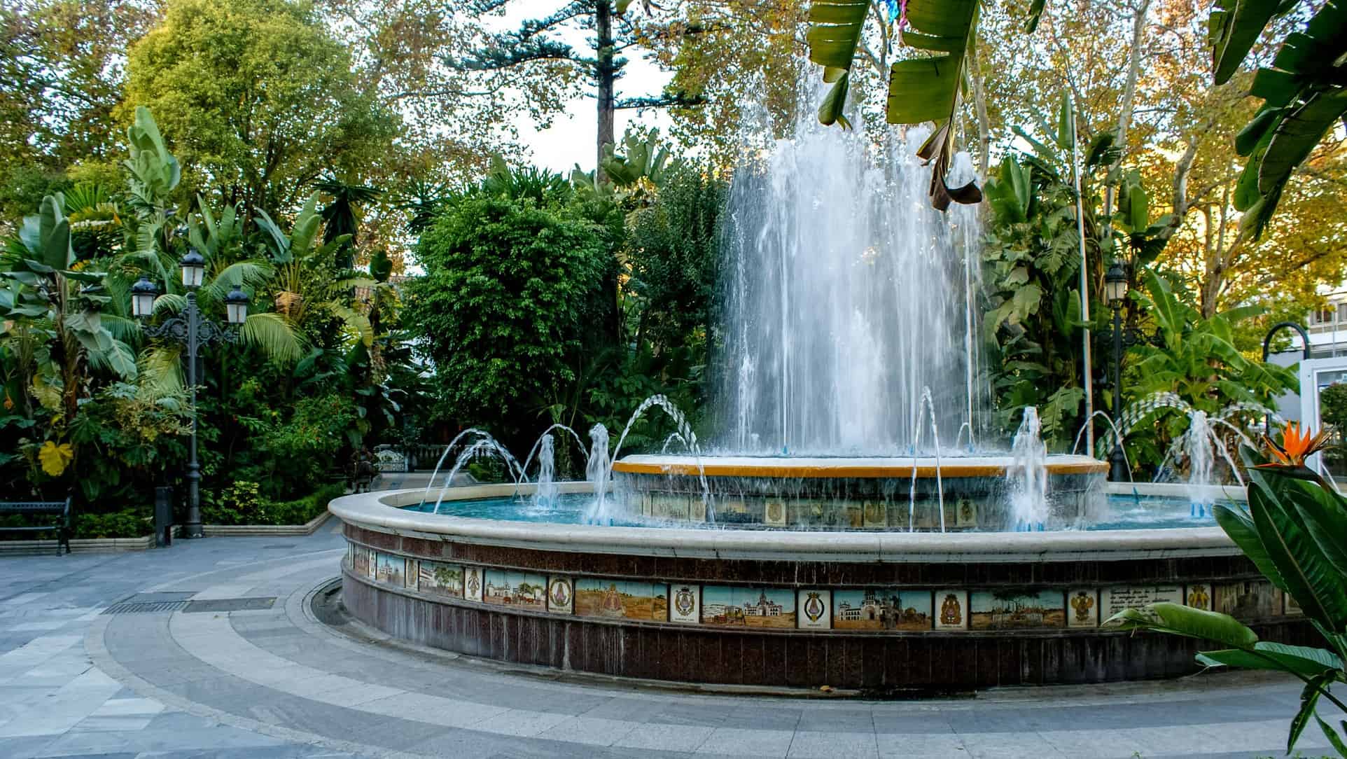 fountain in park in marbella spain
