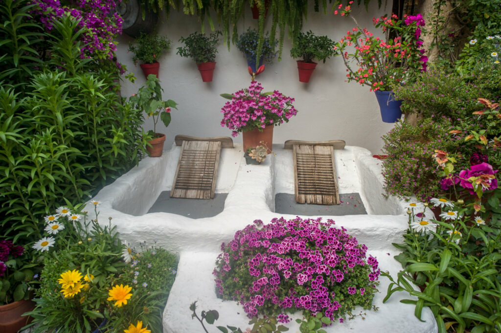 Cordoba patio with original washing area