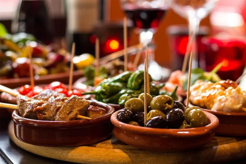 a variety of tapas including some of the favourite foods of Seville