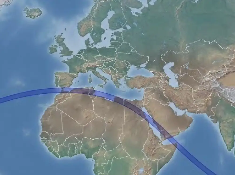Looking ahead: the 2027 total solar eclipse 2 Band of totality: 2027 solar eclipse band of totality crosses much of the coast of Andaluica. Image credit: Tik Tok