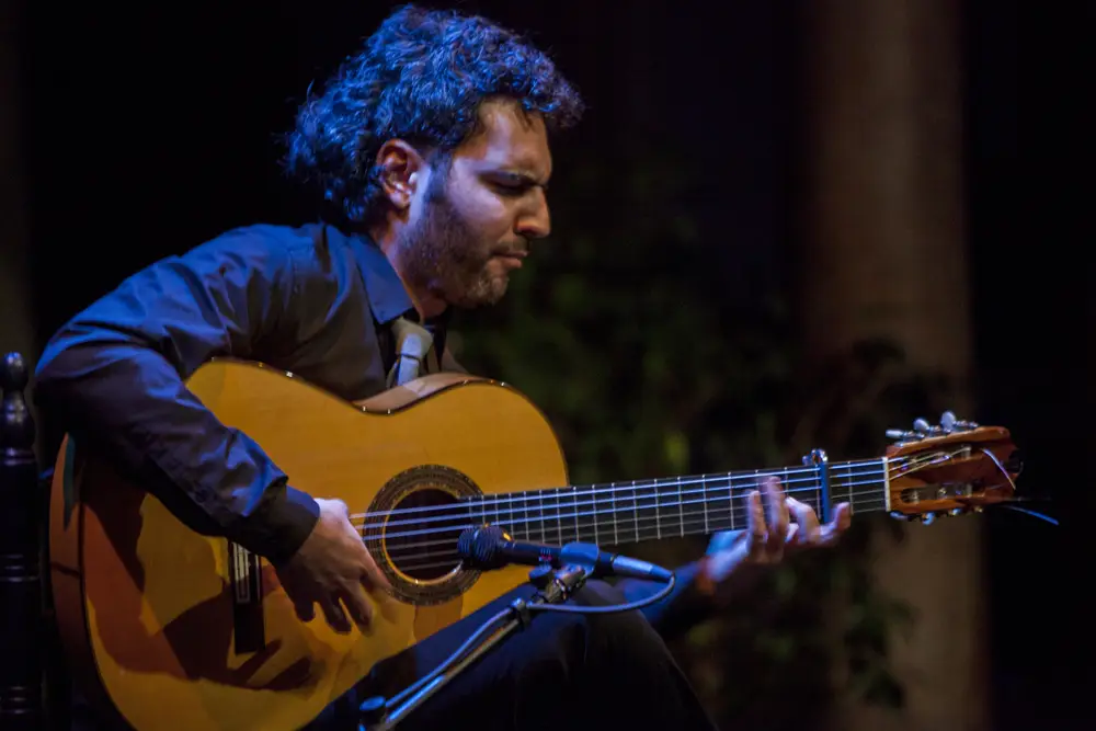 Seville's Bienal de Flamenco 2026 3 Flamenco guitarist concentrating on his performance - andalucia.org - © TURISMO ANDALUZ