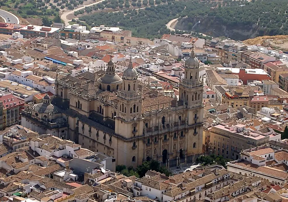 Aerial view of Jaen cathedral via Wikipedia. Transferred from de.wikipedia to Commons by Wikipeder. Author The original uploader was Cle 80 at German Wikipedia.