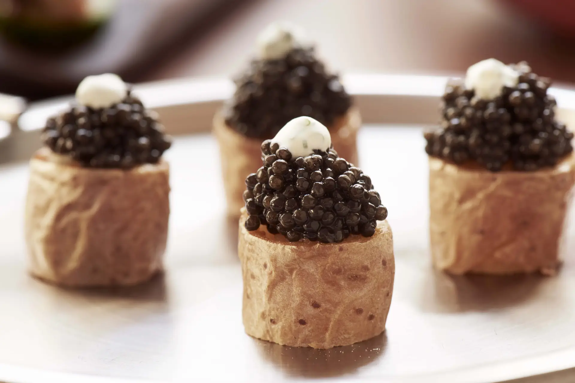 Caviar baked potatoes