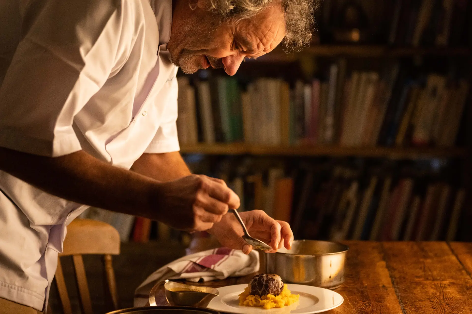 Mark Hix preparing a dish