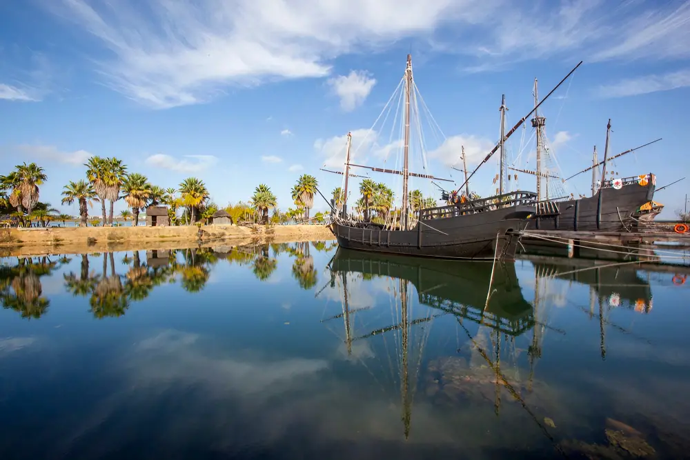 Moguer - the land of light, strawberries and adventure 3 Muelle de las Carabales – life size replicas of the ships Columbus set sail on, and discovered the ‘New World’.