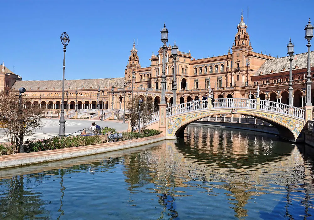 Plaza de España, Seville, Andalucia in winter