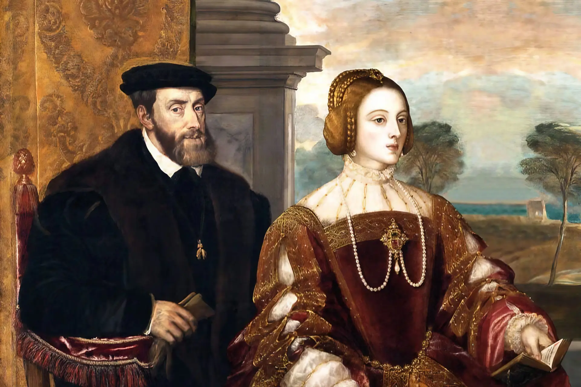 A portrait of Charles V and Isabella of Portugal