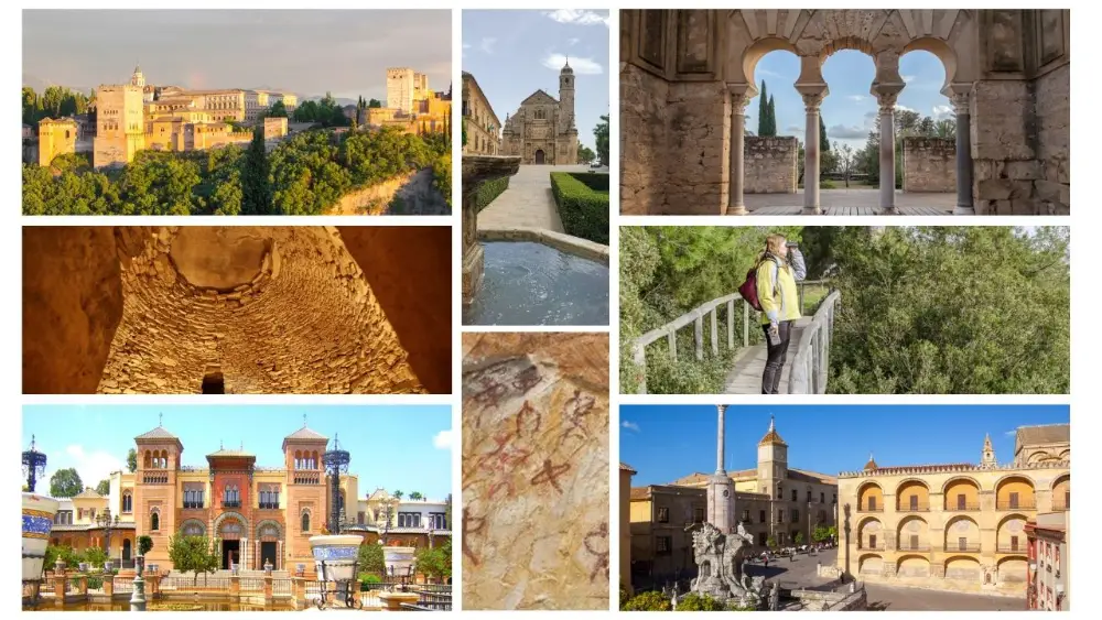 Collage of 8 Unesco sites – created on Canva