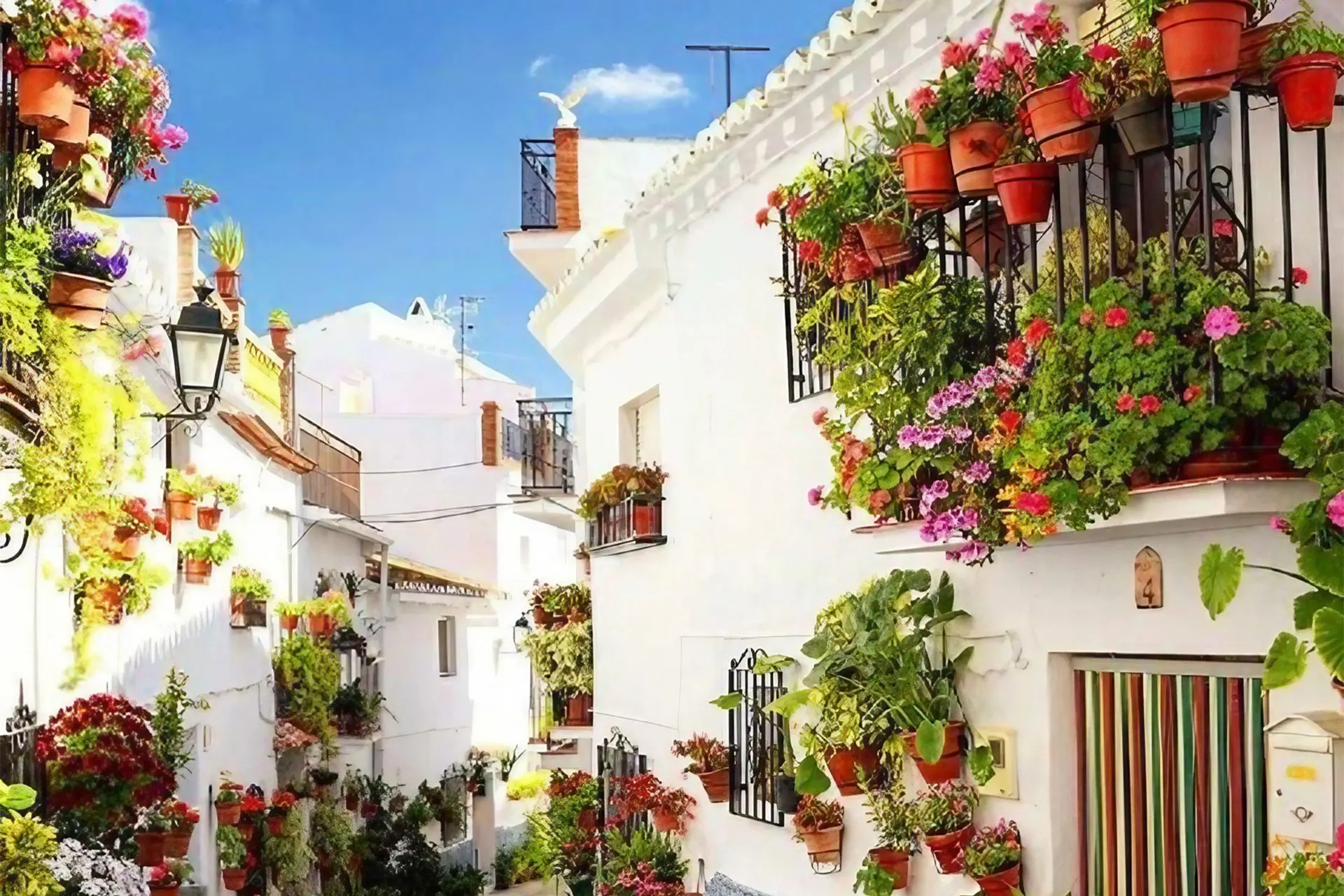 canillas de aceituno: one of the narrow lanes in Canillas de Aceituno on the ruta mudejar