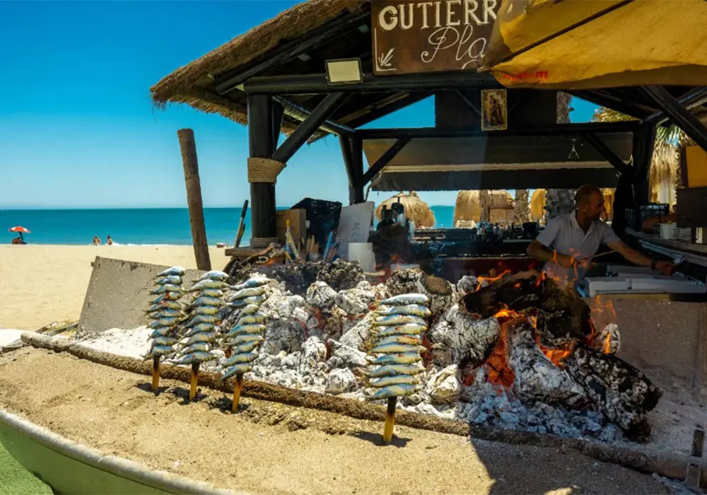 TOMA Spotlight: Andalucian Dishes 3 Close up of the sardine espetos cooked over an open fire