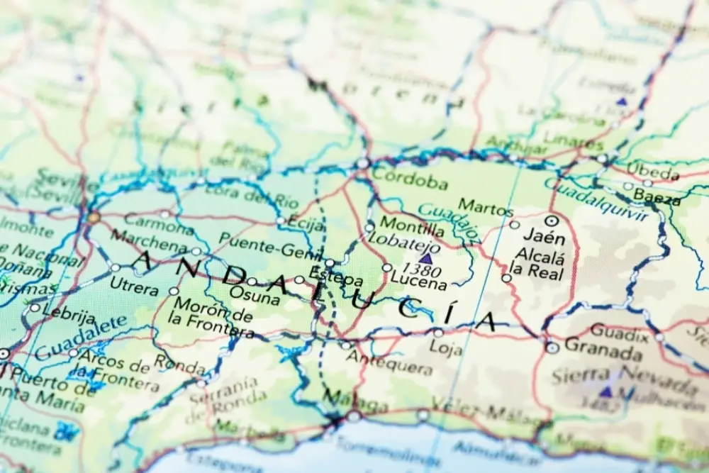 How to plan an Andalucía Itinerary 4 : Map of Andalucia. Image credit 200mm from Getty Images Signature via Canva Pro Licence