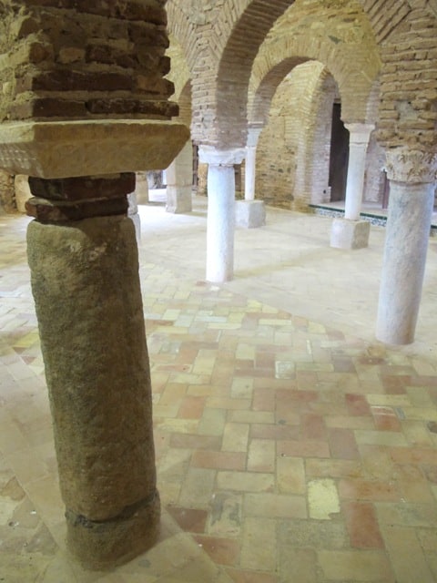 buckling pillars inside the mosque